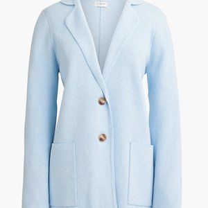 J Crew Heather Sky Blue Cardigan Blazer Sweater Women’s Size M